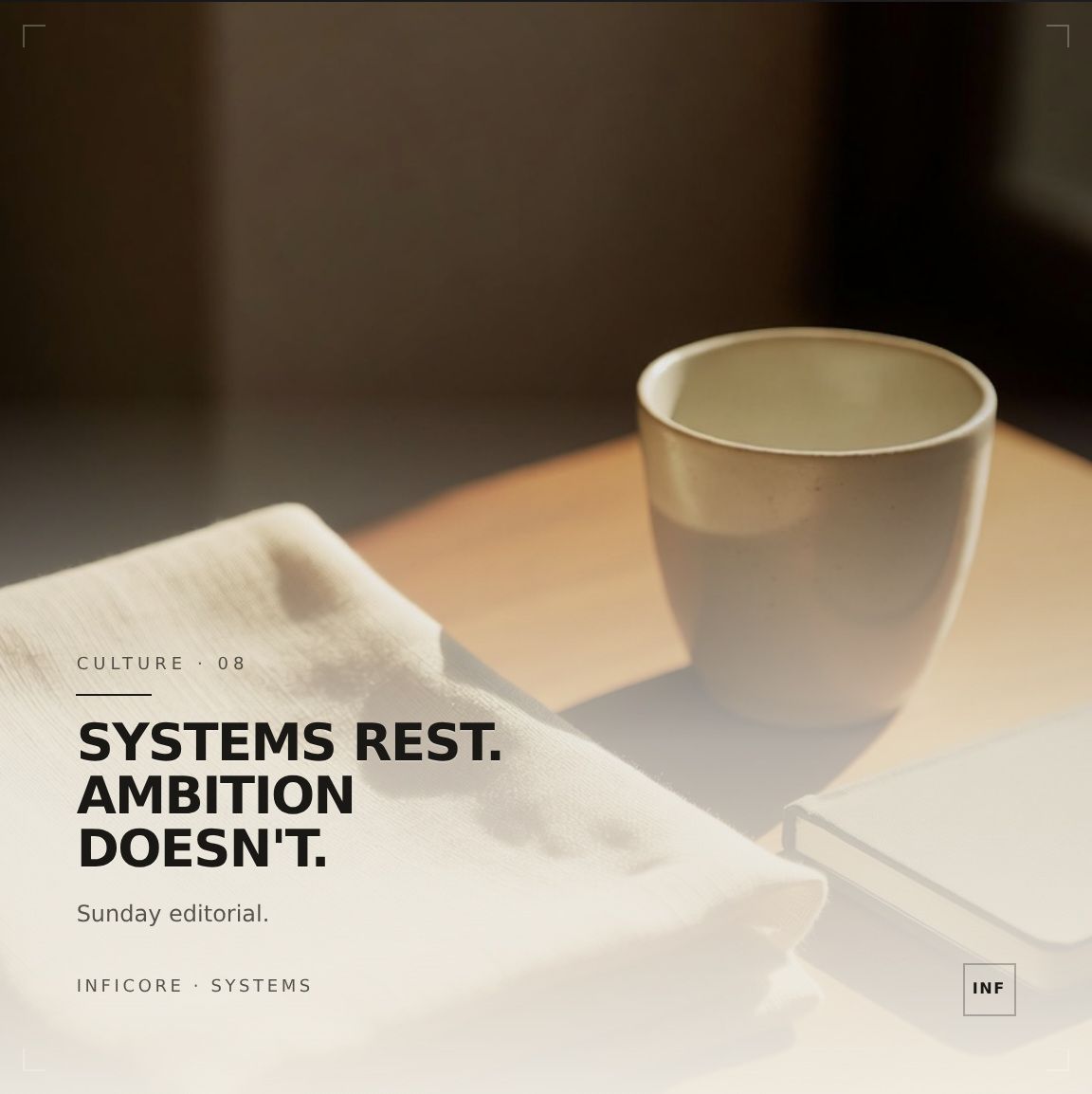 SYSTEMS REST. AMBITION DOESN'T.