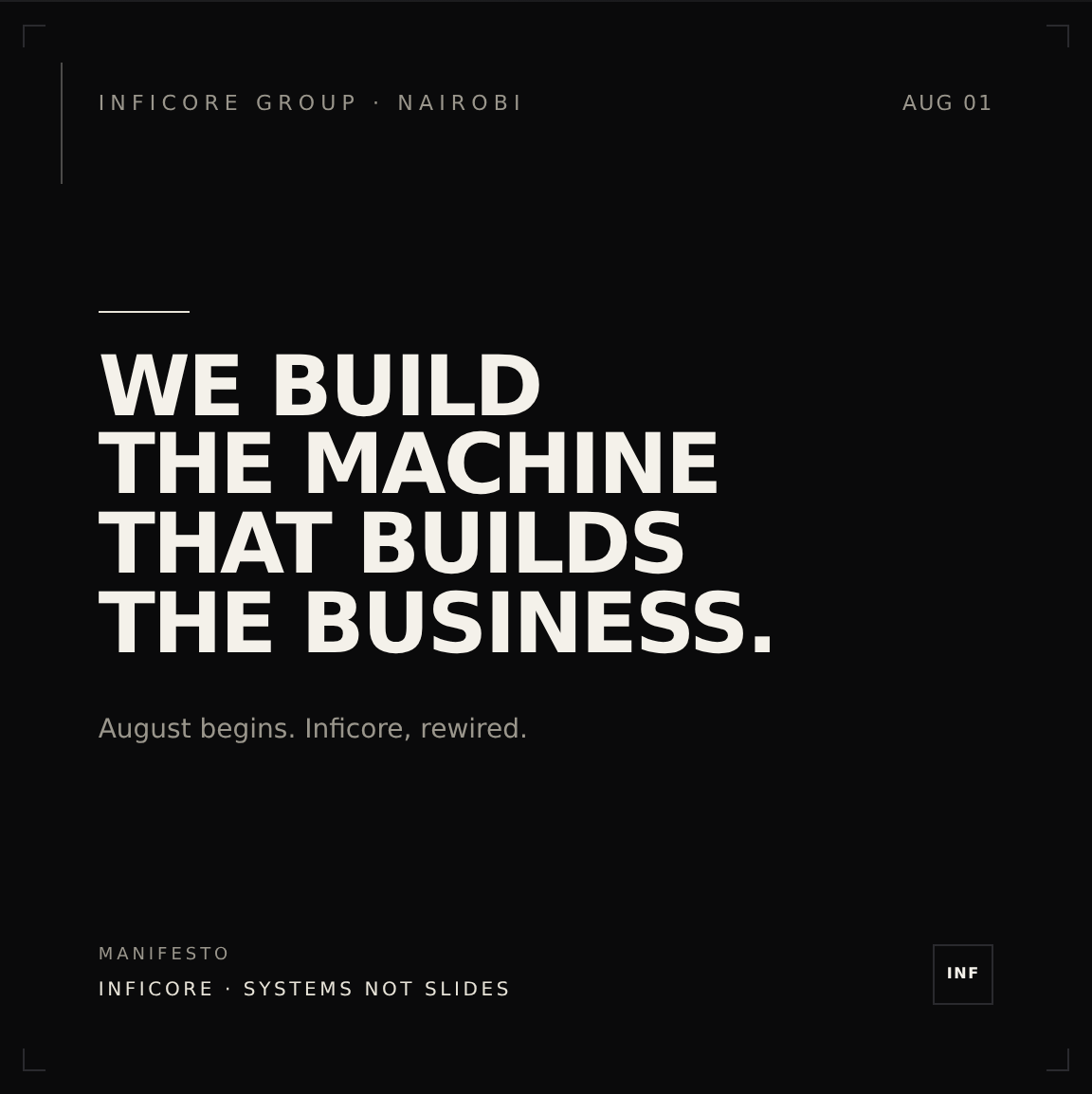 WE BUILD THE MACHINE THAT BUILDS THE BUSINESS.