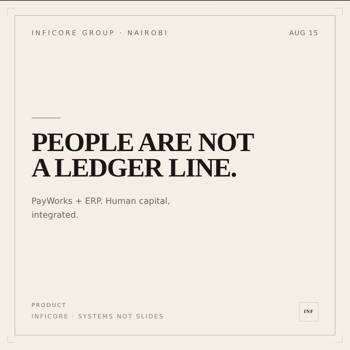 PEOPLE ARE NOT A LEDGER LINE.