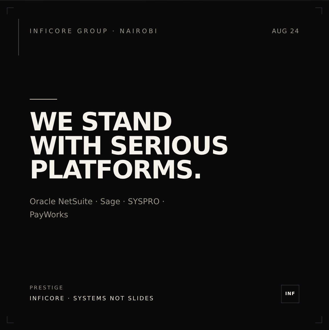 WE STAND WITH SERIOUS PLATFORMS.