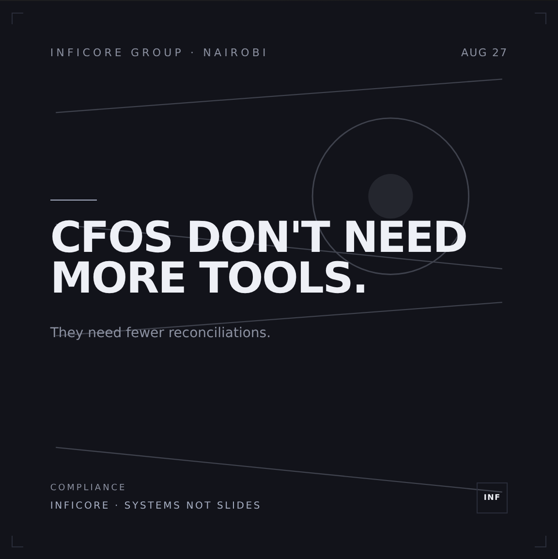CFOs DON'T NEED MORE TOOLS.